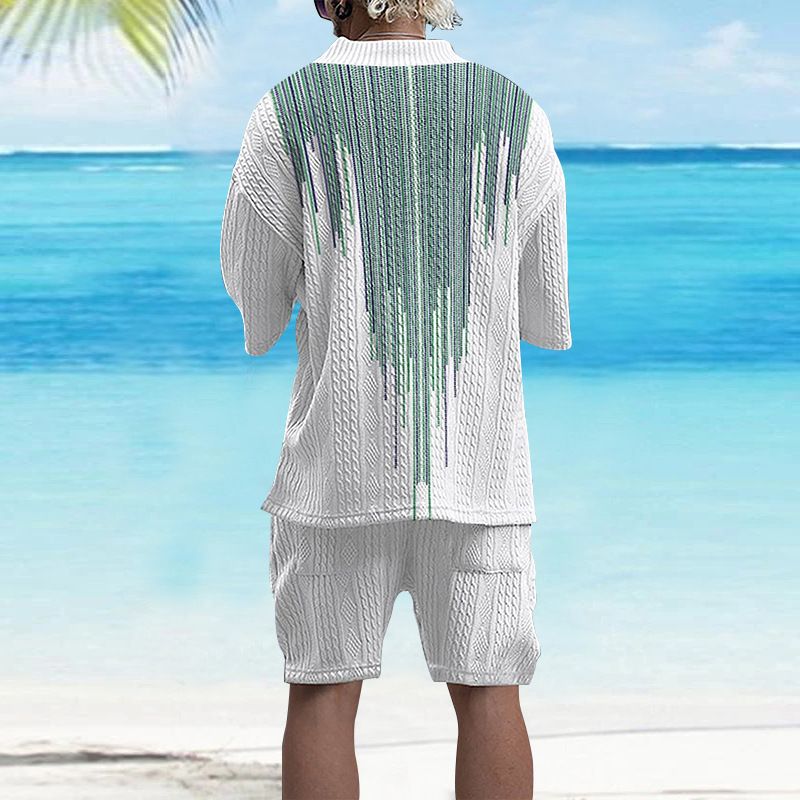Tecnologia di abbigliamento maschile Stampa 3D Tuta da uomo di grandi dimensioni con pantaloncini a maniche corte in maglia_voghion.com