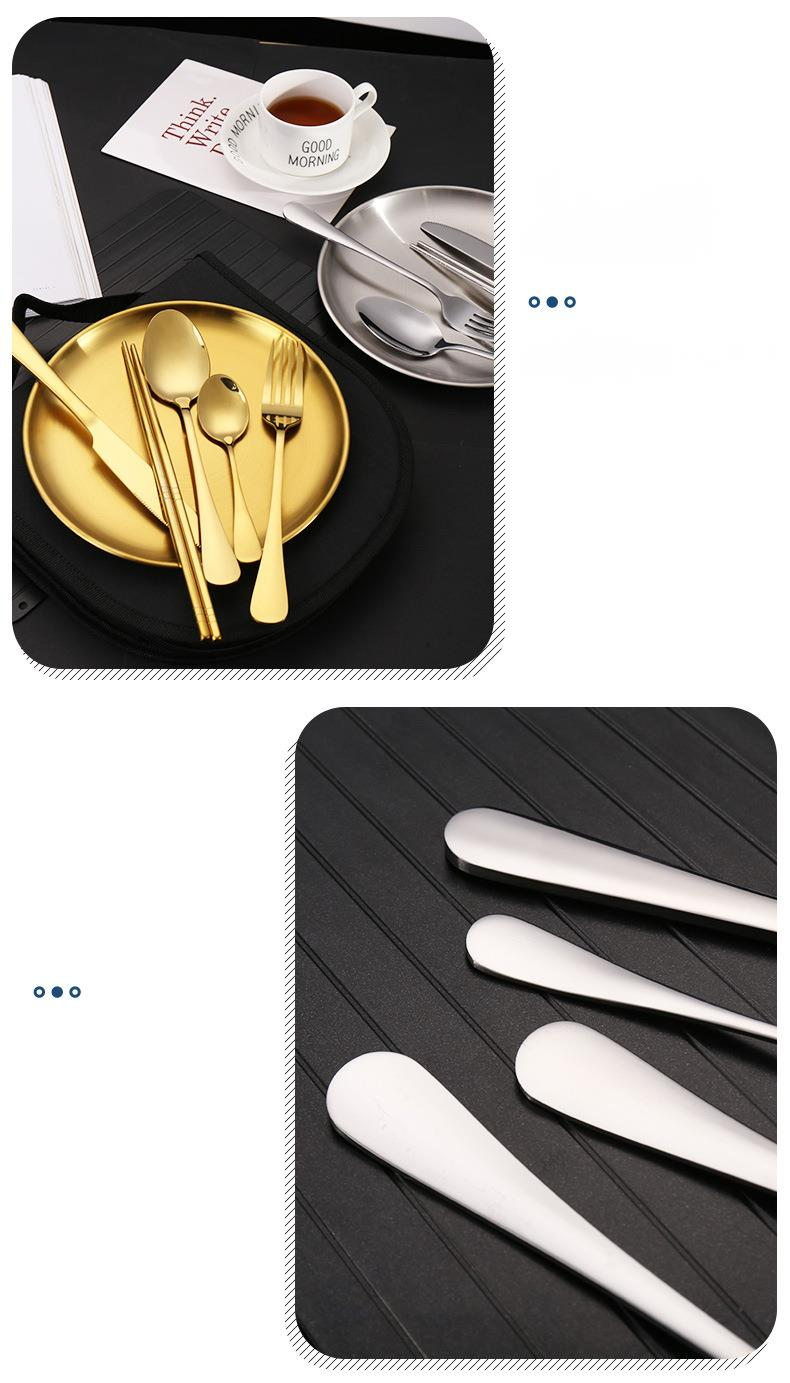 Outdoor Edelstahl Besteck Set Tragbare Reise Camping High-end BBQ Platte Lebensmittel Zange Messer Gabel Löffel_voghion.com