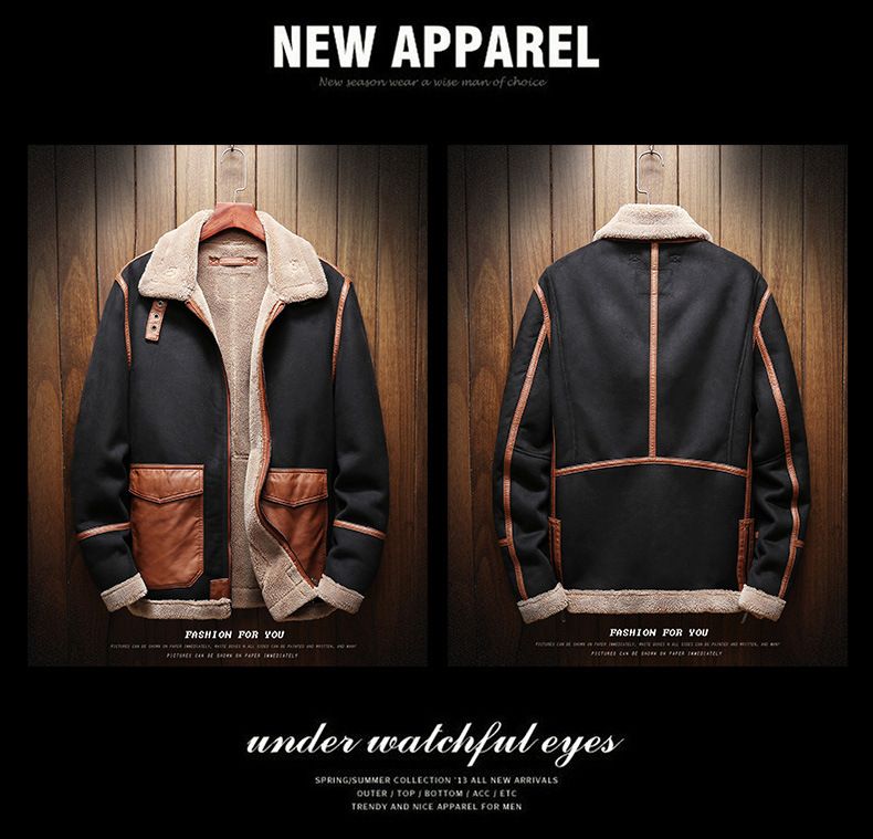 Giubbotto bomber in similpelle da uomo – Cappotto slim fit con fodera in montone (M-5XL, nero, antivento)_voghion.com