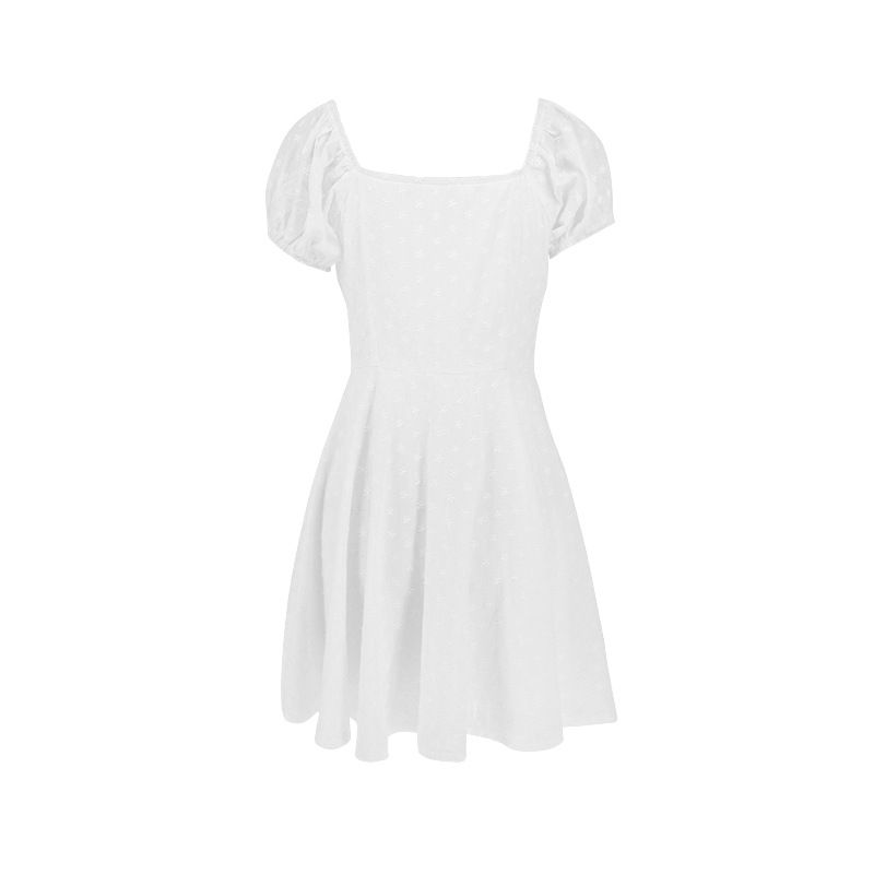 AC250 2024 Neue INS frauen Sommer Französisch Stil Elegante Square Neck Rüschen Taille Cinched Kleid Falten Outfit Synonyme_voghion.com
