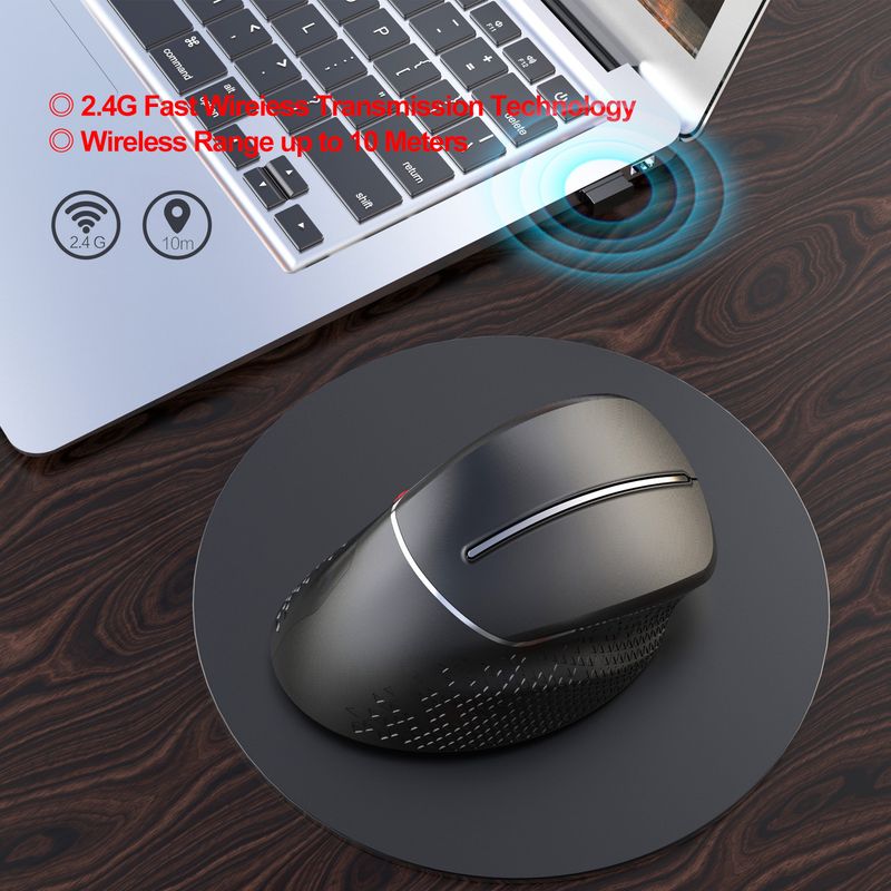 New Vertical Ergonomic Design 2.4G Wireless Mouse Grip_voghion.com