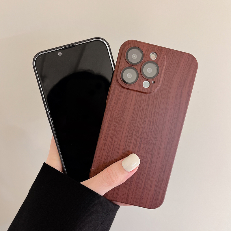 Magnéitesch drahtlos Opluedung mat Walnussholzmaserung, gëeegent fir iPhone 14 mat Lënsenfolie, Handyhülle fir Apple 13 All-inclusive 12 Hard Shell_voghion.com
