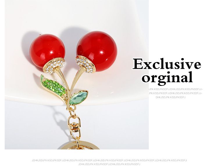 Kirsche Schlüsselanhänger süße Obst Tasche Dekoration High-End-Auto Schlüsselanhänger_voghion.com