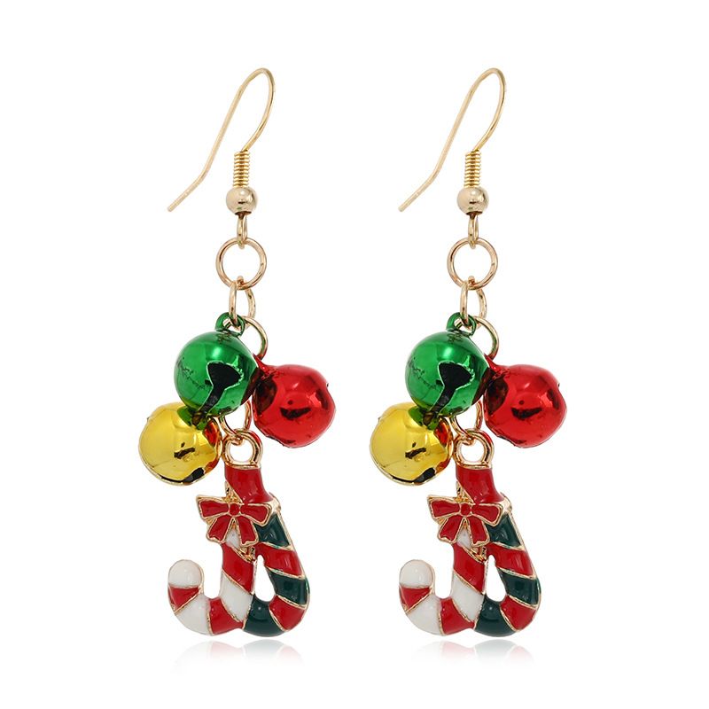 Boucles d'oreilles à tige en alliage, série de cloches colorées, accessoires d'oreilles de Noël, nouvelle collection 2022_voghion.com