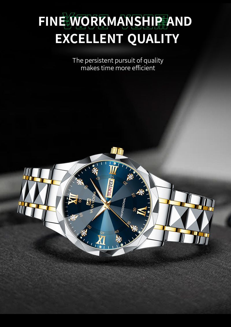 VAVAVOOM Men's Watch Brand Watch Men's Waterproof Fashion Diamond Design Business Watch_voghion.com