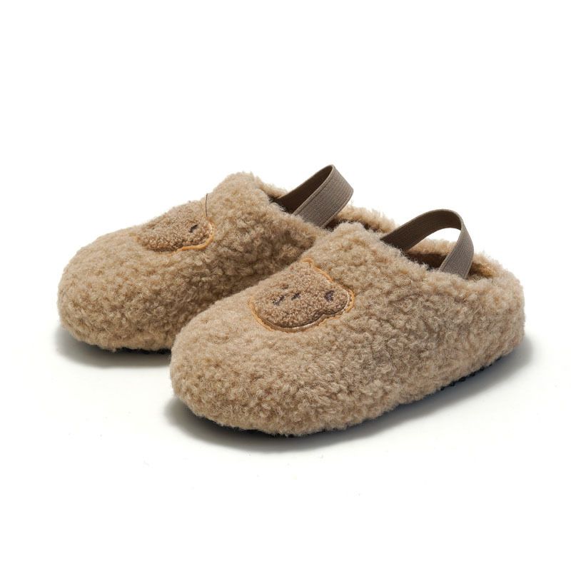 STOCK Nuove scarpe in cotone e sughero per bambini, sandali in peluche per bambini e bambine, neonato_voghion.com