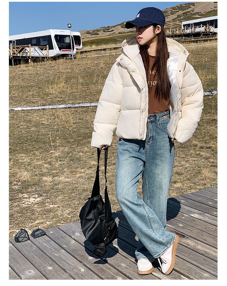Cappotto corto da donna, corto e spesso, alla moda_voghion.com