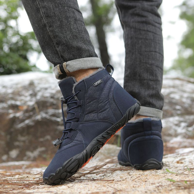 Grenzüberschreitende neue Fünf-Finger-Baumwollschuhe Outdoor-Sportschuhe Herren Samt warme Baumwollschuhe Verschleißfeste rutschfeste Schneestiefel Wanderschuhe_voghion.com