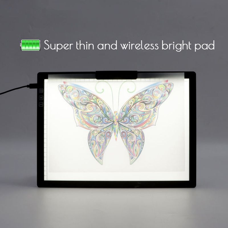 Rechargeable A4/A3 Pad Wireless Battery Powered Box Light Pad For Tracing Dia Painting, Sketching X-ray_voghion.com