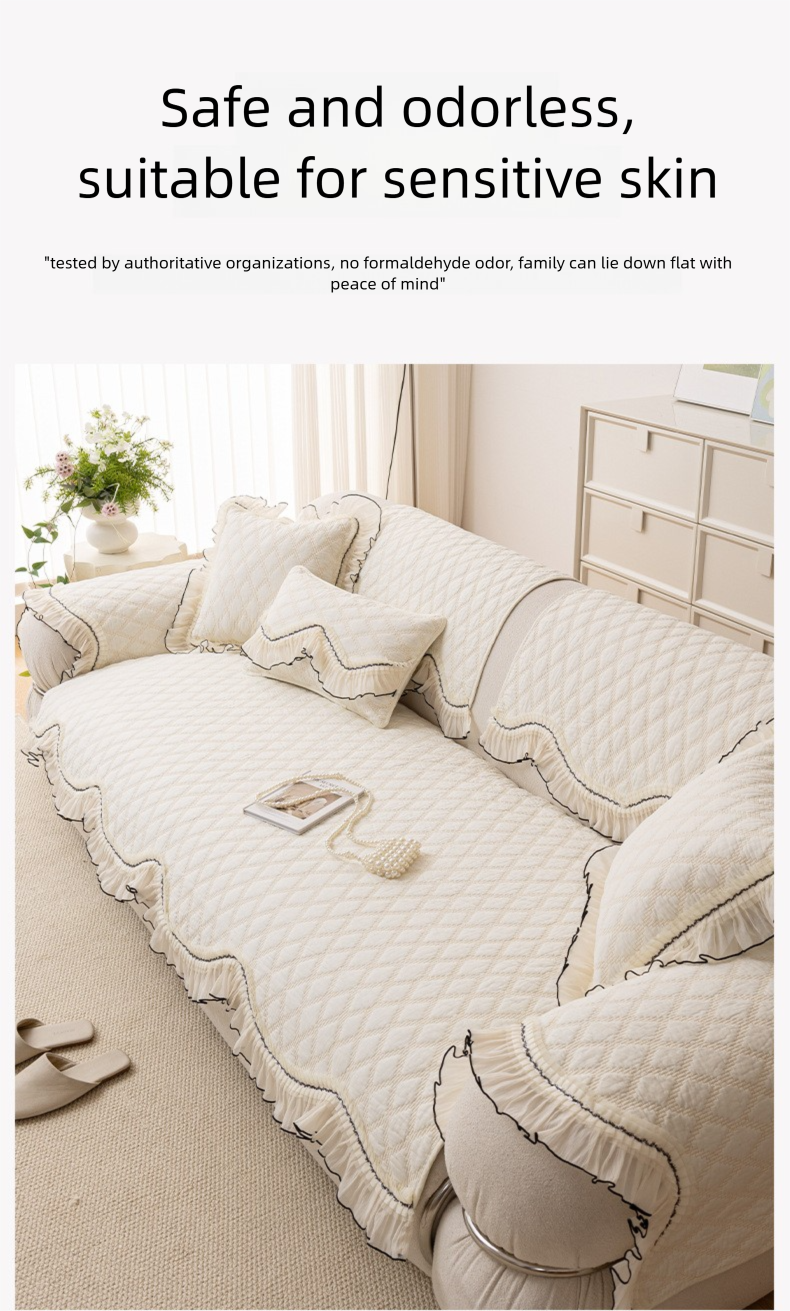 French Style Irregular Cotton All-Season 2025 New Non-Slip Seat Cushion Sofa Cover Set_voghion.com