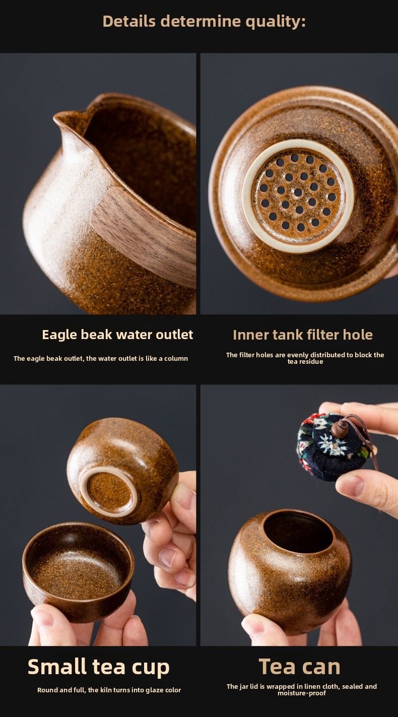 Set Small Portable Quick Tea Cup Outdoor Camping Travel Teapot Teacup One Pot Two Cups_voghion.com