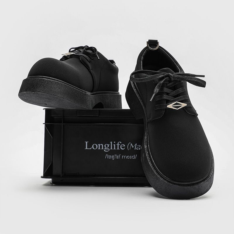 Geeignet für alle Jahreszeiten Herren Leder Derby High-End Nischendesign Britischer Stil Dickbesohlte Casual Campus Big Head Schuhe Z116_voghion.com
