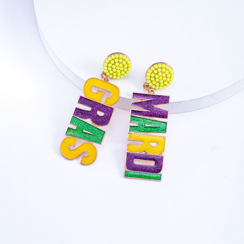 Orecchini con lettera elemento carnevale orecchini cappello da clown orecchini rotondi orecchini creativi_voghion.com