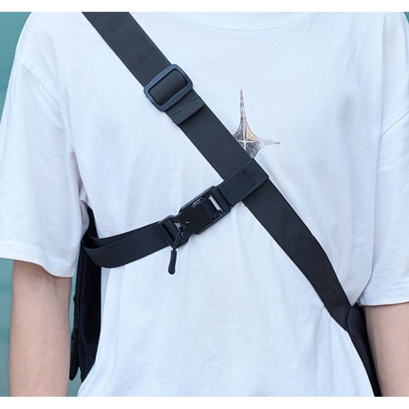 Outdoor bag with three-point auxiliary stability belt, magnetic suction buckle, diagonal cross bag, riding motorcycle_voghion.com