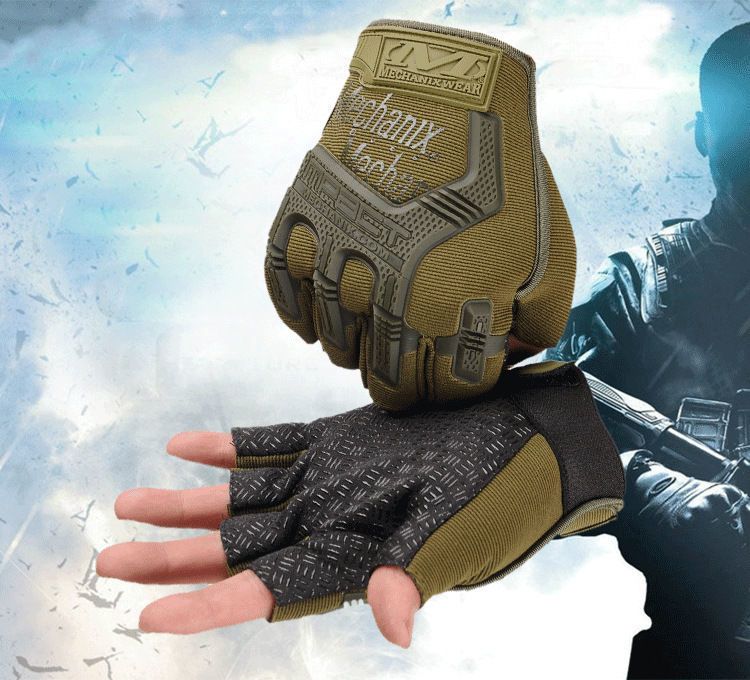 Guantes tácticos avanzados para deportes al aire libre, de medio dedo, profesionales, para ciclismo, antideslizantes, resistentes al desgaste, para uso militar, para aficionados al rock._voghion.com