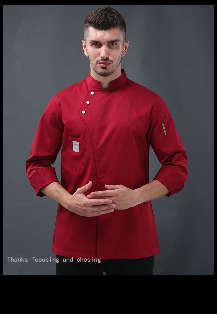 Men's Clothing Short Sleeved Chef Uniform Tops For Restaurants, And Restaurants In Spring And Summer, Work Clothes, Large Plackets, Chinese Style_voghion.com