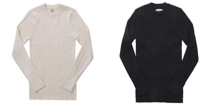 "Slim Fit Knit Thermal Long Sleeve T-Shirt – Stretchable Base Layer For Men In Black/Off-White (M-XXXL)"_voghion.com