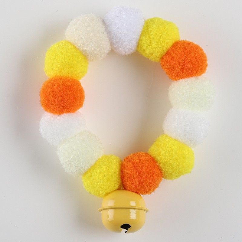 Scaldacollo per gatti colorato con pompon, anello elastico per cani, celebrità di Internet, palla soffice, accessori per animali domestici carini_voghion.com