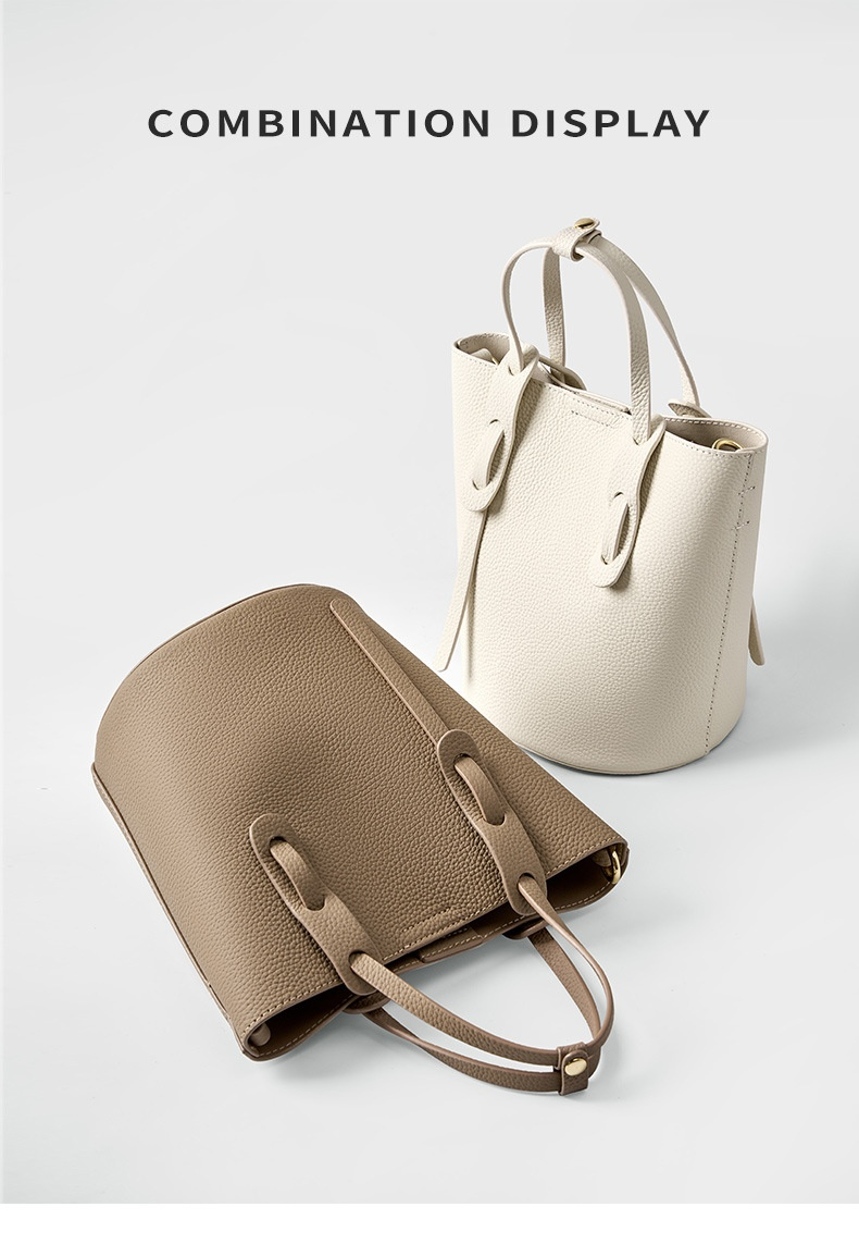 Nuova borsa a secchiello portatile alla moda in morbida pelle bovina con borsa a tracolla singola a spalla di alta qualità Borsa minimalista in pelle bovina con strato superiore per le donne_voghion.com