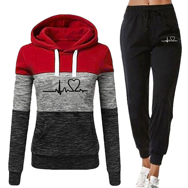 Tuta con cappuccio e pantaloni lunghi color block autunno inverno 2023 Abbigliamento da donna_voghion.com