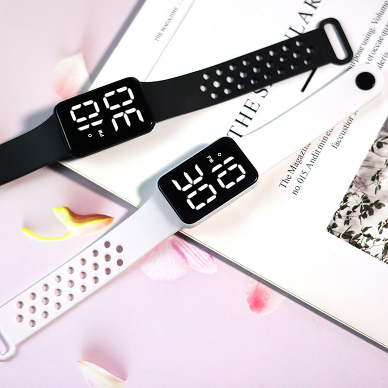 Xinweiqing Orologio digitale LED quadrato multiuso elettronico con controllo touch per coppia casual per esterni_voghion.com