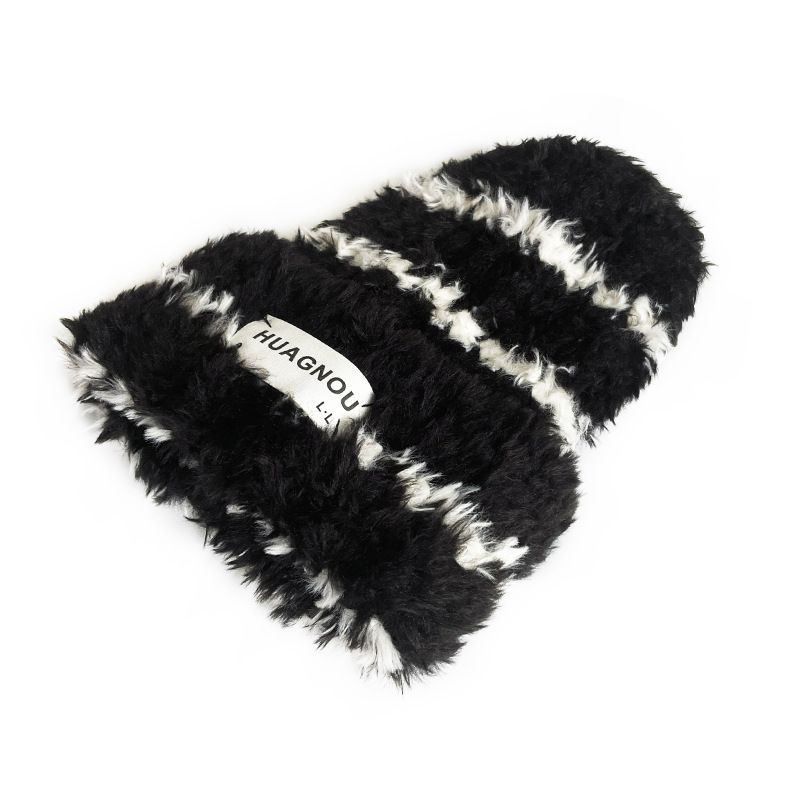 Cappello di lana da donna con etichetta Cat Brother, nuovo, lavorato a maglia, autunno inverno, caldo e spesso, in peluche, versione coreana_voghion.com