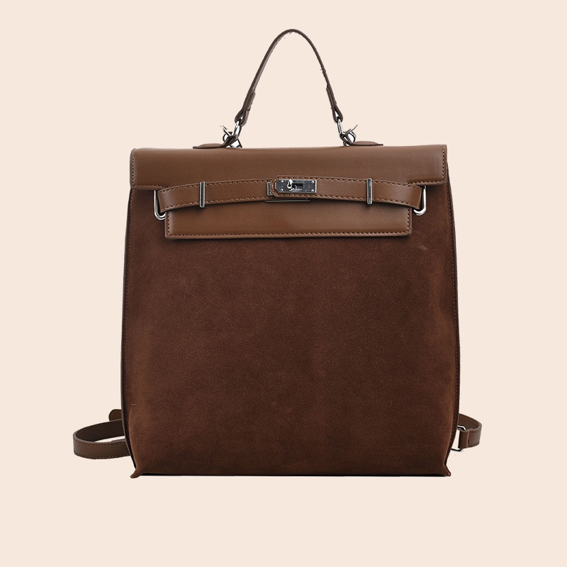 Kadınlar için Büyük Kapasiteli Dosya Çantası Sırt Çantası ile En Çok Satan Yeni Moda Trendi Rahat Düz Renk Birleştirmeli Çapraz Çanta_voghion.com