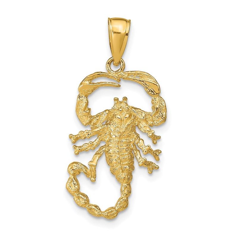 14k Solid Polished Open-Backed Scorpion Pendant_voghion.com