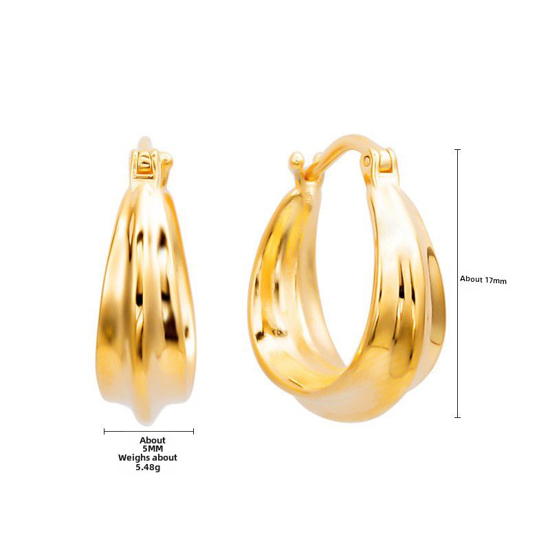 Fibbia per orecchini in argento sterling con fibbia a ferro di cavallo, orecchini a strisce, nicchia, minimalista, versatile, retrò, elegante, gioielli coreani, da donna, di alta qualità_voghion.com