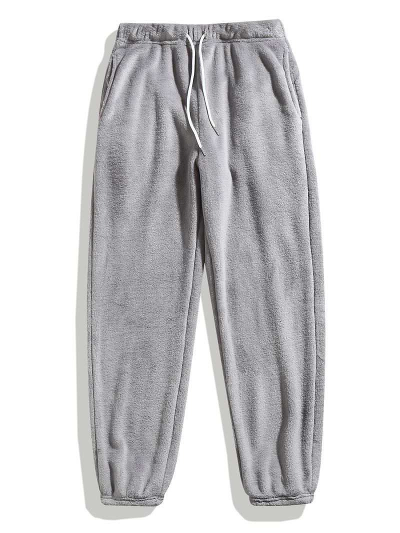 Conjunto de sudadera y jogger de polar extragrande para hombre: ropa de estar por casa acogedora para el invierno (tallas S-2XL, 260 g/m², manga raglán, gris, negro y camel)_voghion.com