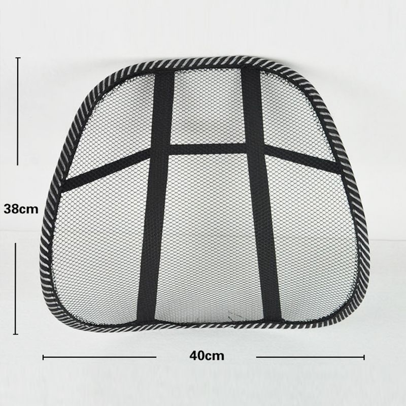 Sedile da ufficio, sedia comoda, supporto massaggiante, cuscino ventilato, schienale in rete nera, cuscino lombare per auto_voghion.com