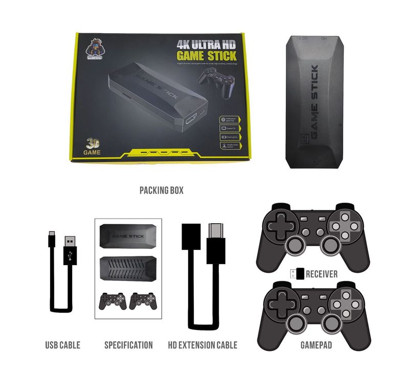 Console di gioco wireless M16 - 4K Ultra HD, 64 GB/128 GB di spazio di archiviazione, supporto per due giocatori, compatibile con Android, portatile e leggera per adolescenti e adulti_voghion.com