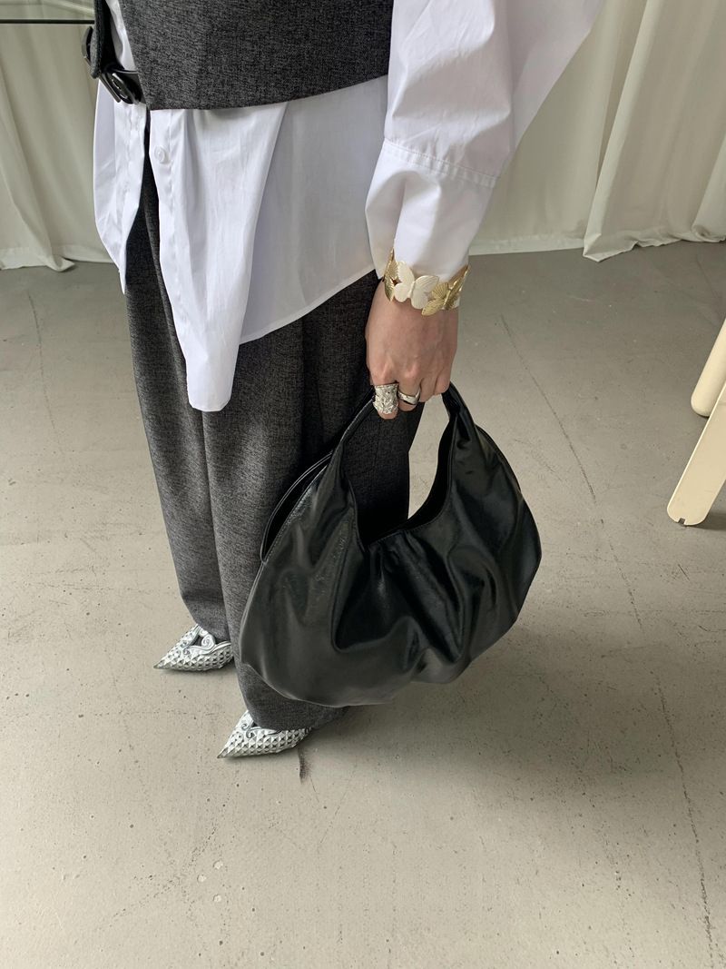 Borsa da ascella Nero Marrone Stile neutro Blocco di colore Alla moda Versatile Casual Quotidiano_voghion.com