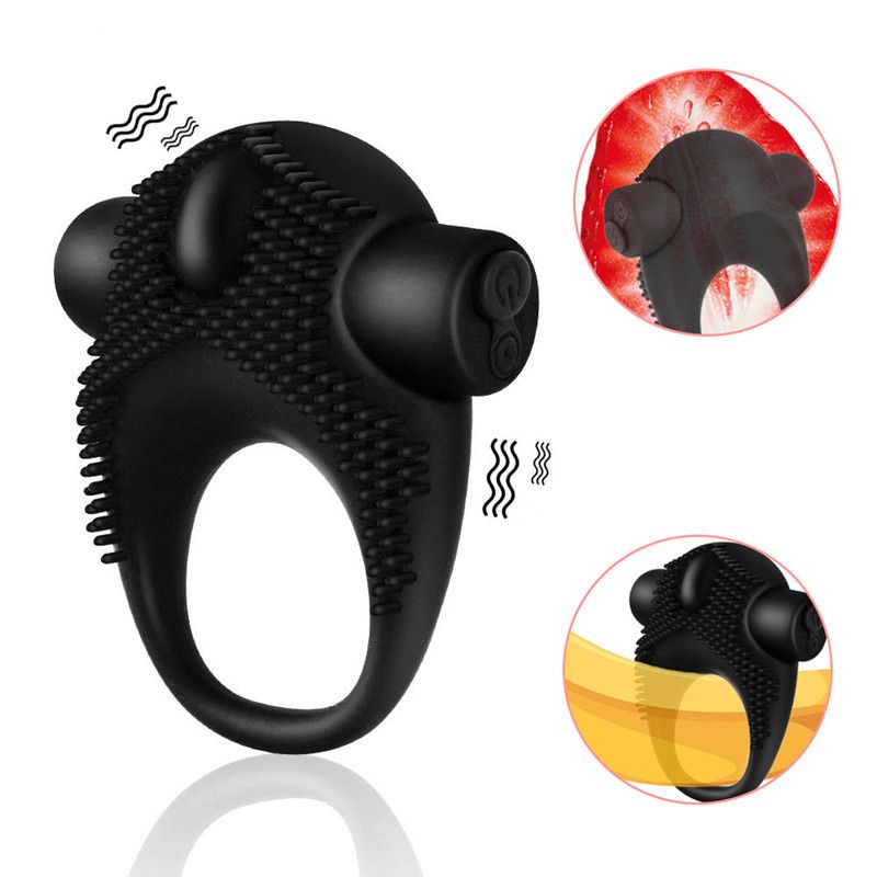 Anello per sperma con blocco vibrante in silicone ricaricabile, anello per pene con ritardo maschile, anello per flirtare con le coppie, vendita calda_voghion.com