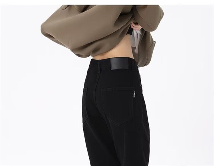 Versatile straight leg jeans for summer 2024, new plus size high street slim fit and slimming micro flared pants_voghion.com