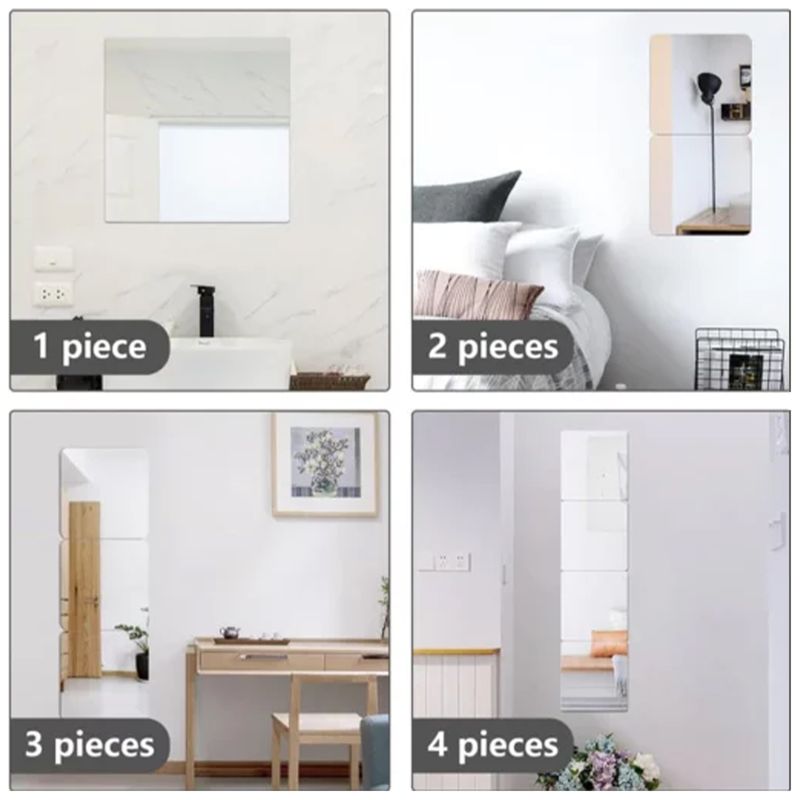 EELHOE Self-Adhesive Anti-Fall Wall Mirror Bedroom Splicing Self-Adhesive Mirror Wall Sticker Stereoscopic Perforated-Free Full-Length Mirror_voghion.com