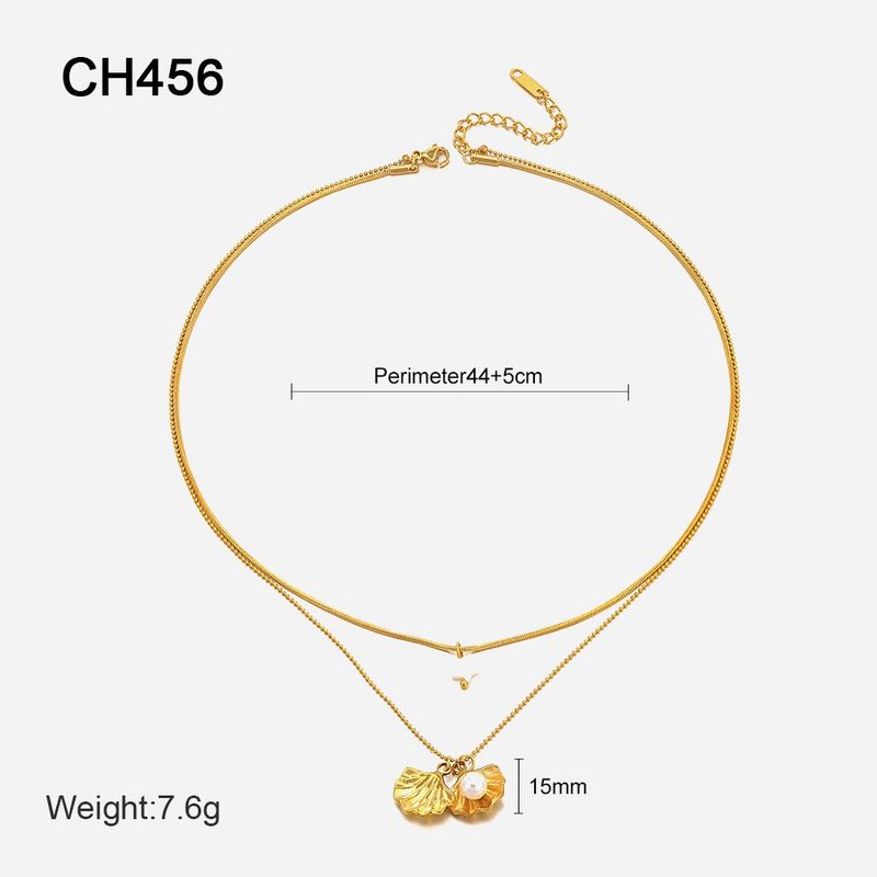 Collana in acciaio inossidabile a forma di stella a cinque punte in oro 14K a doppio strato per donna, stile Ins, design geometrico di nicchia_voghion.com
