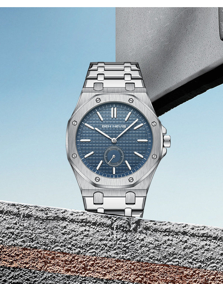 Benevi tömör acél zenekar pillangó csat férfi kvarcóra alkalmi üzleti óra férfi sokoldalú választás óra_voghion.com