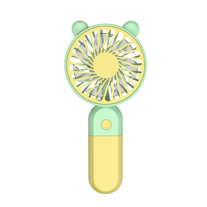 2024 Cartoon Handheld Small Fan USB Charging Small Fan Student Desktop Outdoor Portable Two-color Small Fan_voghion.com
