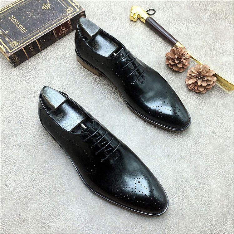 Italian Business Blue With Carve Patterns Fashion Bridegroom Leather Shoes_voghion.com
