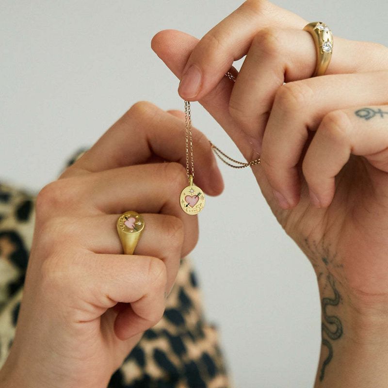 Edelstahl gleichen tag bemalt licht luxus anhänger halskette hand bemalt blume liebe anhänger pullover kette_voghion.com