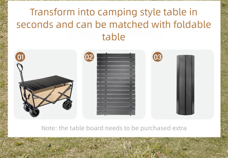 Outdoor Camping Stall Push Cart Picnic Foldable Lightweight Portable Fishing Handcart_voghion.com