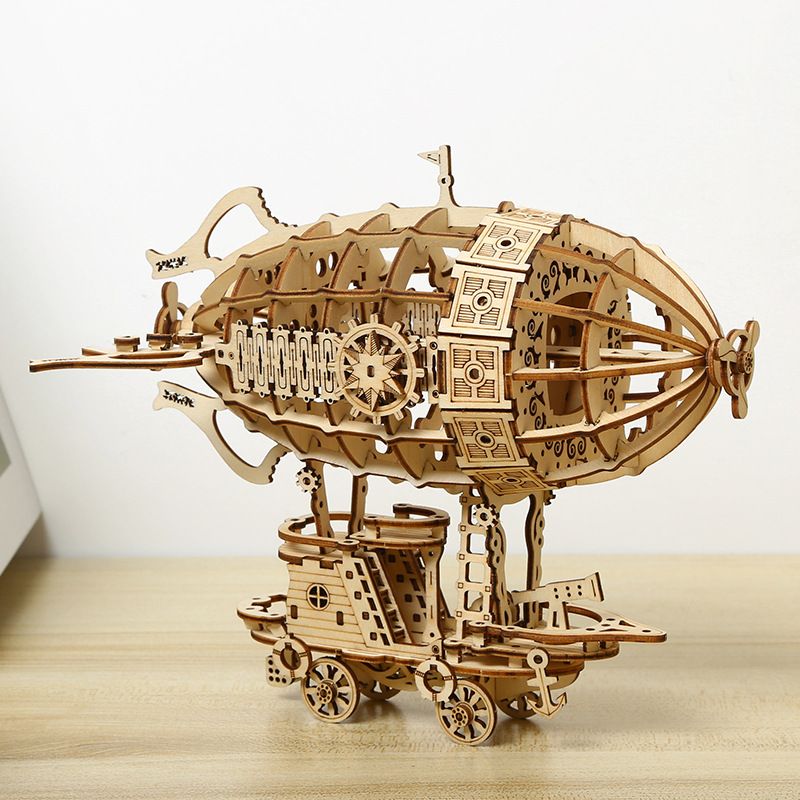 Kreativní 3D puzzle Ručně vyráběné DIY Dřevěné vzducholodi Sestava Stolní dekorace Model Dětské Malé Hračky Dárky_voghion.com