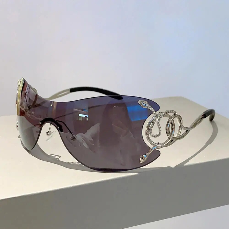 Y2K Randlose Sonnenbrille Frauen Marke Designer Punk One Piece Sonnenbrille Männer Goggle Shades UV400 Schlange Mode_voghion.com