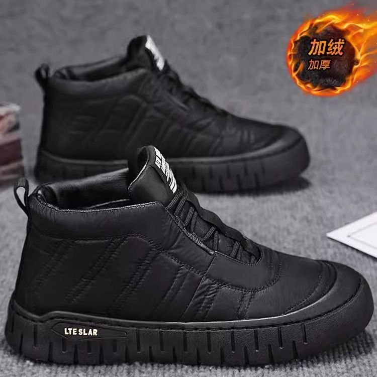 Winter-High-Top für Herren, kältebeständige, wasserdichte, rutschfeste Schneestiefel für den Außenbereich, Herren mit Fleece, warmer, lässiger Doppel_voghion.com