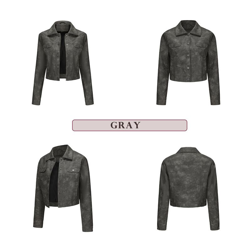 Women's Lightweight Faux Leather Jacket With Multiple Pockets - Stylish Casual Open Front Coat For Everyday Wear (Available In 8 Colors)_voghion.com