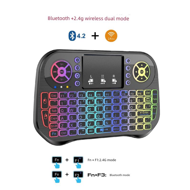 Backlit Mini Touch Android Rechargeable Wireless Keyboard_voghion.com