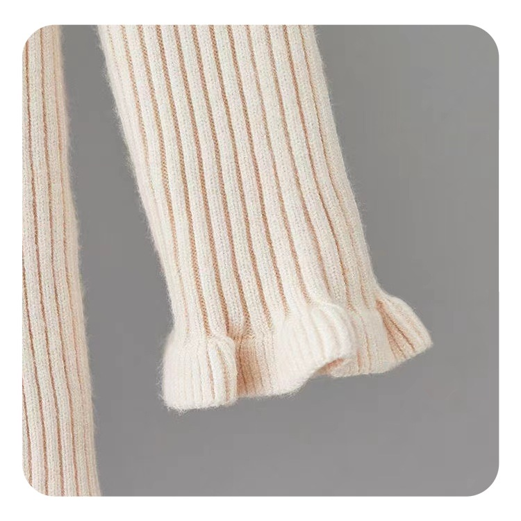 Girls' Autumn And Winter Wooden Ear Edge Sweater Base Shirt All Knitted Base Shirt In The High Collar Bottom Of The Inner Coat_voghion.com