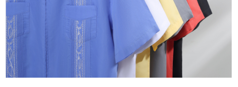 Camicia Guayabella a quattro tasche con cerniera, camicia pull-up da uomo a maniche corte_voghion.com