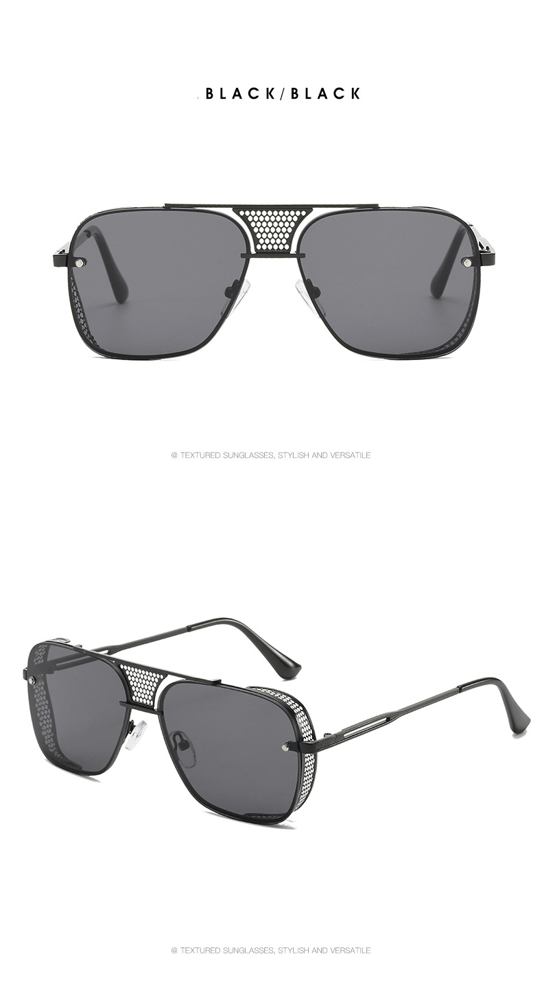2021 New Style Square Sunglae For Men Fahion Steampunk Glae Hollow Out Oculo De Sol Maculino Vintage Punk_voghion.com